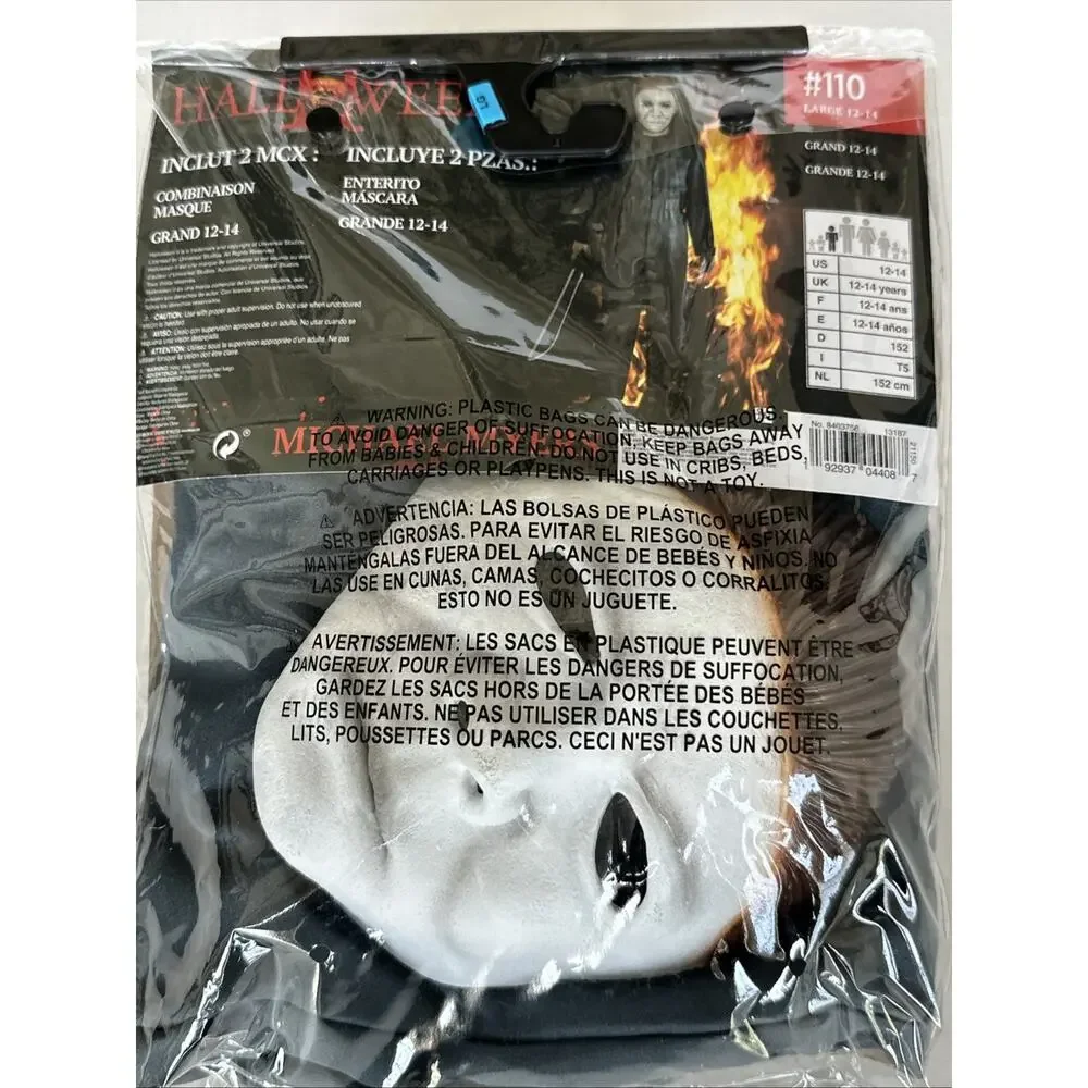 Michael Myers Halloween II Costume Size Large Ages 12-14 Mask & Jumpsuit NEW